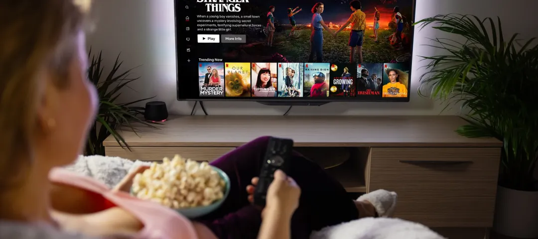 Woman watching stranger things