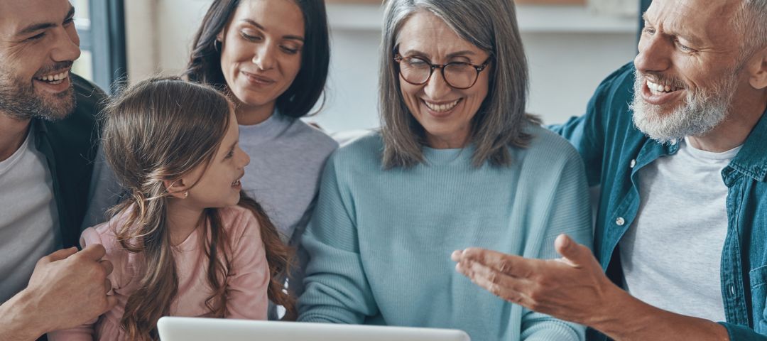 Generations around Laptop