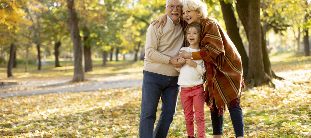 Grandparents Outside in the Fall
