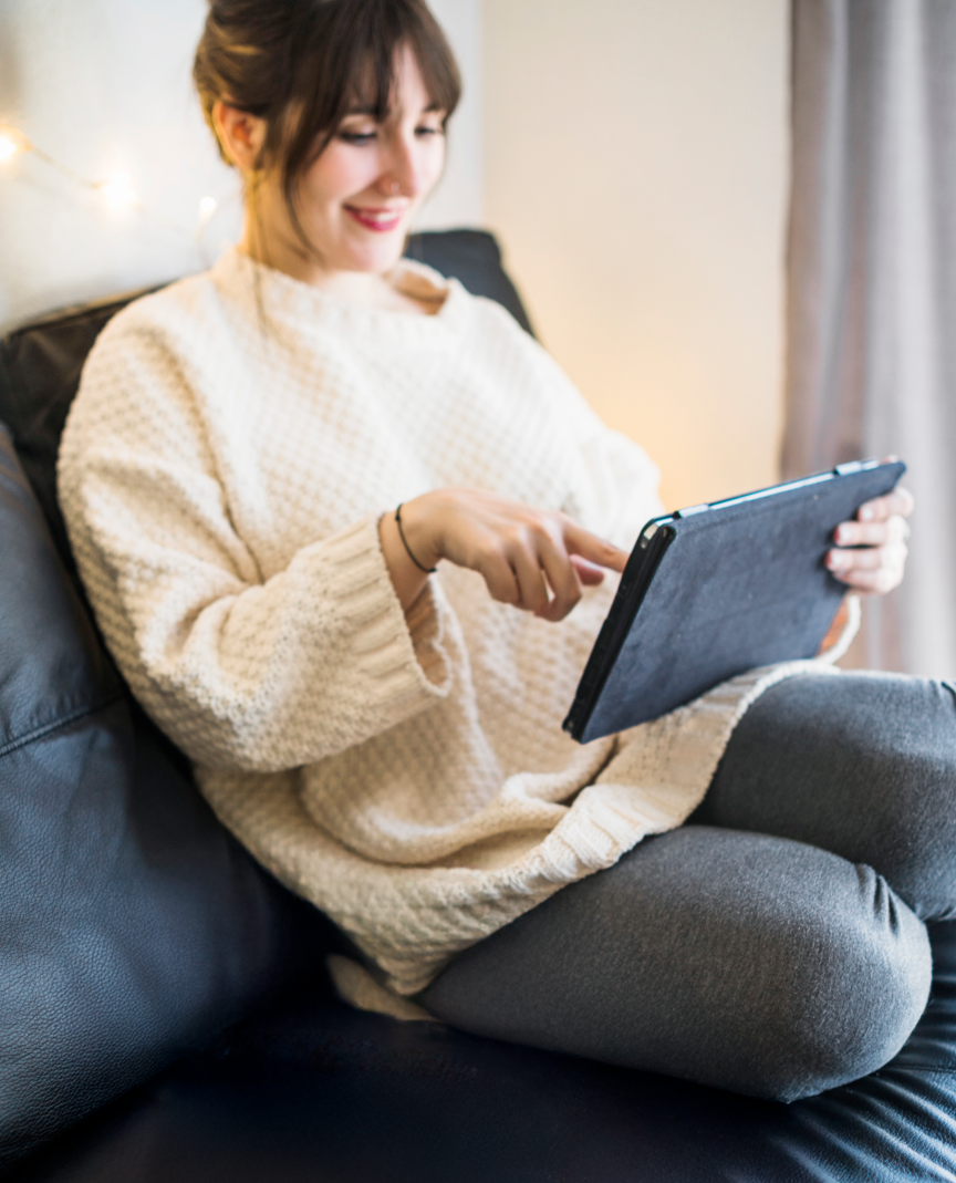 iPad on Sofa