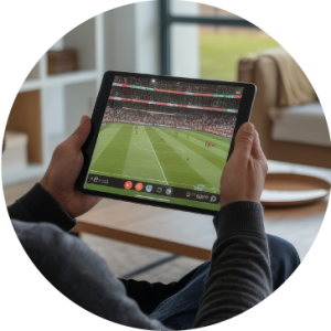 Hands Holding WTC TV App Ipad