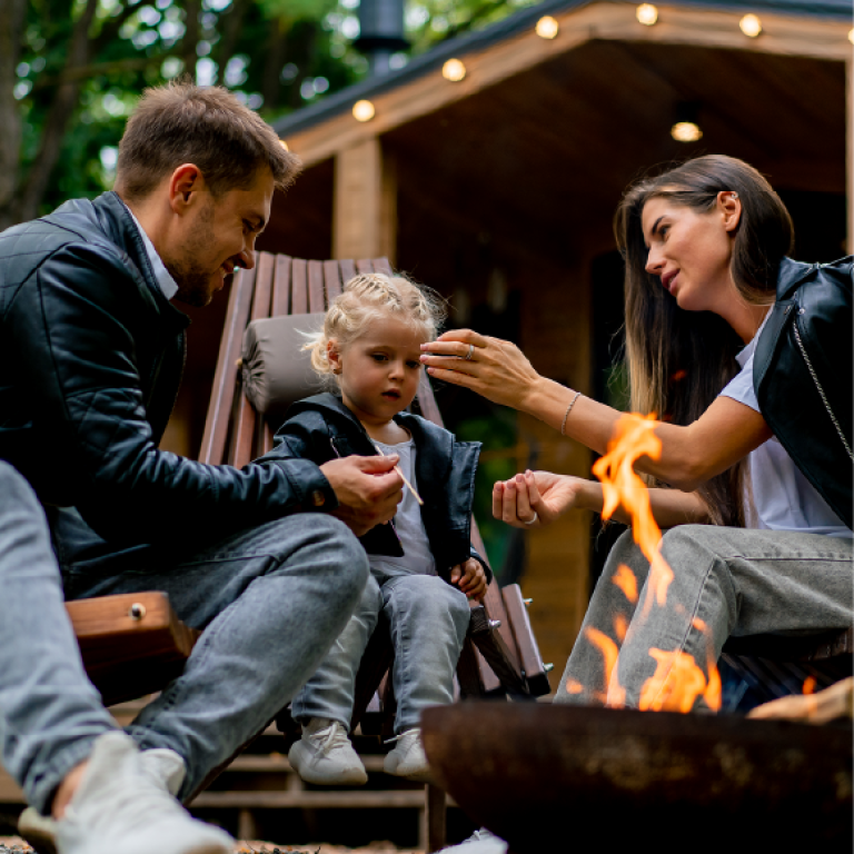 Family at the Fire