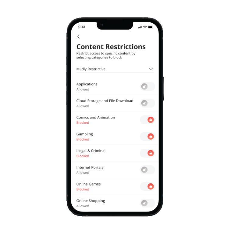 Content Restrictions Screen